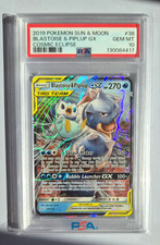 Blastoise & Piplup GX 38/236 Holo Pokemon 2019 Sun & Moon Cosmic Eclipse PSA 10
