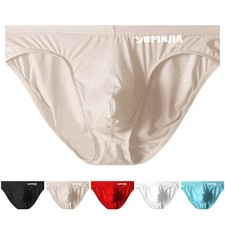 Mens Sensual Low-Rise Briefs Breathable Solid Color Brief ,Soft, Pouch