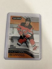 2019-20 Upper Deck Synergy Hockey Jack Hughes Exceptional Beginnings Rookie /399