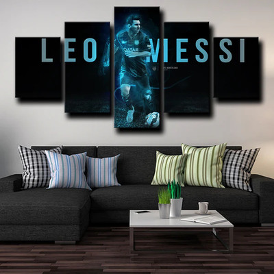 LM10 Lionel Messi FC Barcelona Forward Football Legend 5 Piece Canvas Wall Art