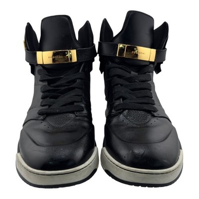 Buscemi Sneakers Mens 11 Black Leather B Court High Top Gold  display picture 1