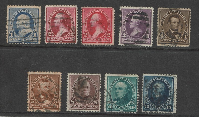 US Scott # 219 - 227 (minus 224) - Used LH