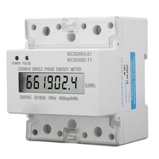 Energy Meter DIN Rail Single Phase LCD Display Current KWh Electricity Meter For