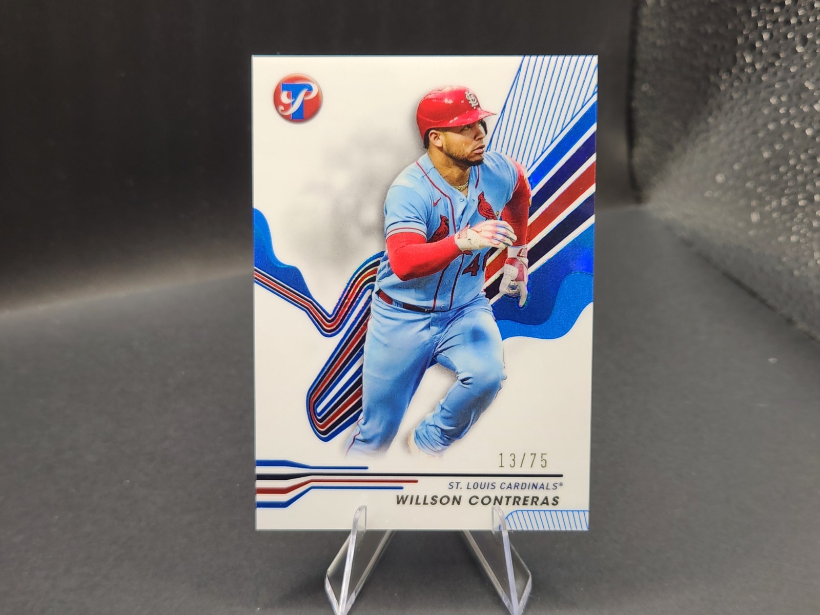 2024 Topps Pristine Willson Contreras Blue Refractor 13/75 #223 Cardinals