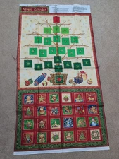 Vintage Holiday Editions Fabri-Quilt Advent Calendar wall hanging fabric panel