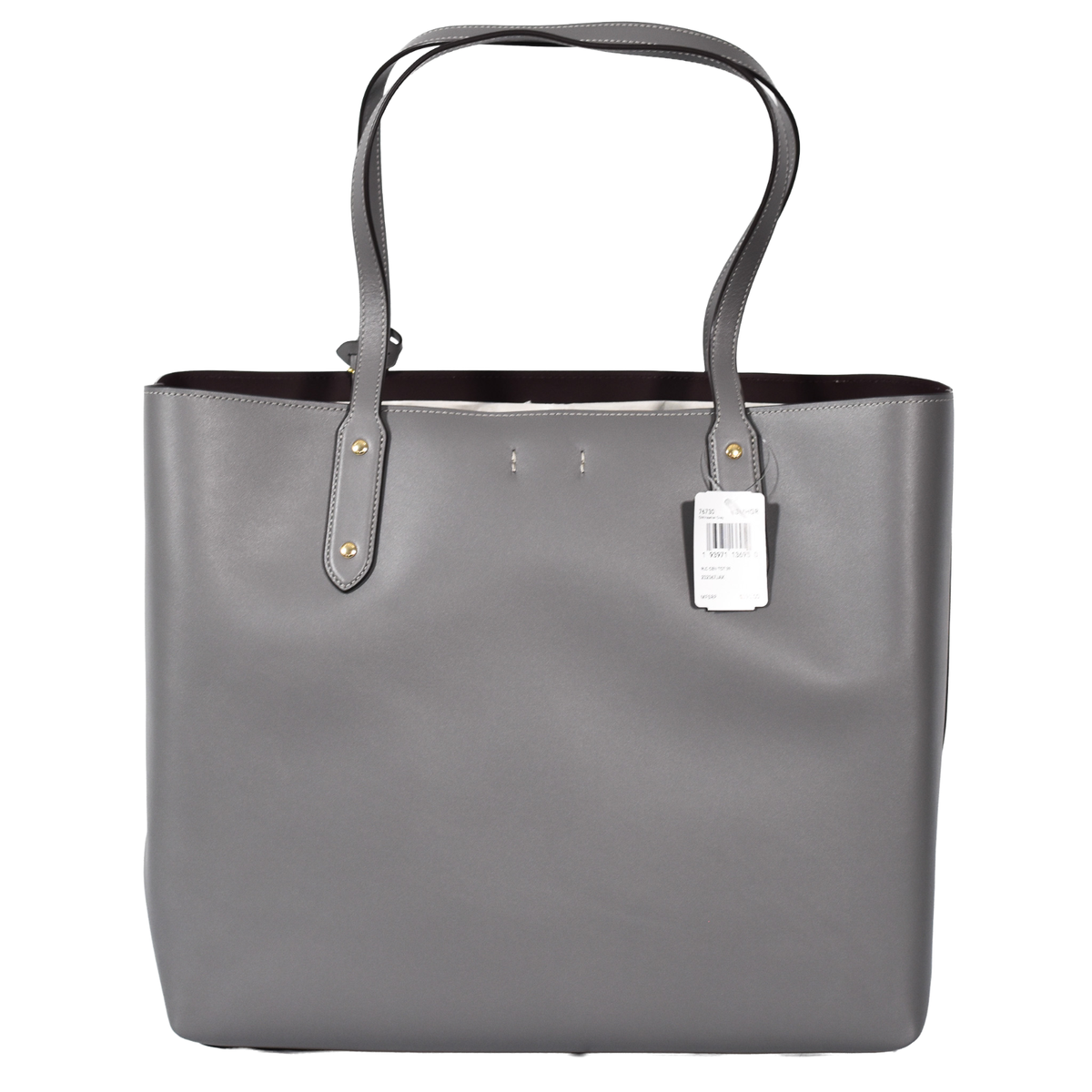 COACH Refined Calf Leather Large Central Tote 39 Bag GD/Heather