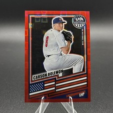 2026 PRIZM STARS AND STRIPES Carson Bolemon Red Pandora /39 TEAM USA ROOKIE