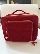 Estee Lauder Train Case Bag 2023 Limited Edition Red Velvet with Handle
