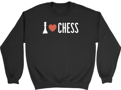 I Love Schach Königin Figur Brettspiel Karo Mate Kinder Sweatshirt Geschenk Pullover