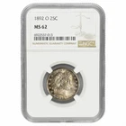 1892O Barber Quarter 25C NGC MS 62