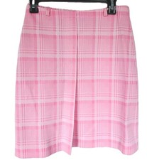 VTG Personale Pink White Plaid Mini Skirt A-Line Preppy Coquette 70s 80s Size S