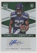 2016 Donruss Elite Turn of the Century Auto Green CJ Prosise #TCA-CP Auto fm0