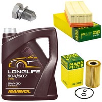 MotoröL Filter Set 5W30 5 Liter + ÖLablassschraube FüR Audi A3 Seat Skoda VW 2.0