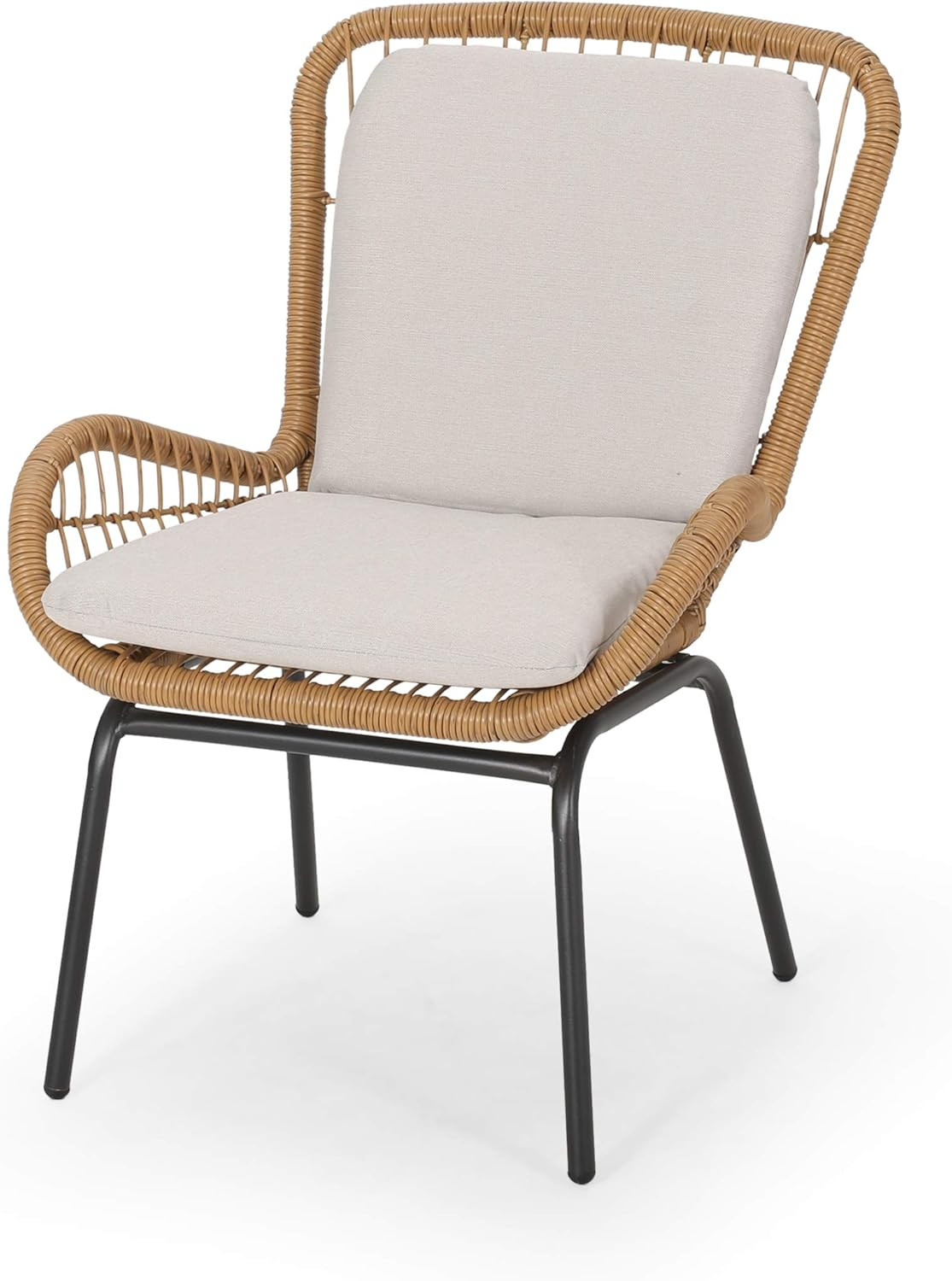 Great Deal Furniture Alice Outdoor Wicker Club Chair with Cushions (Set of 2), L - Image 5