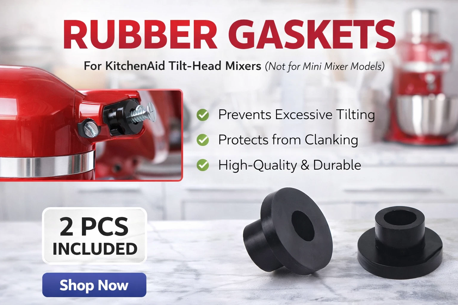Rubber Washers Replacement Parts for Kitchenaid Tilt Head Mixers from Jumping/Bo