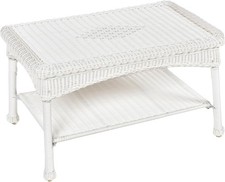 White Wicker Patio Coffee Table