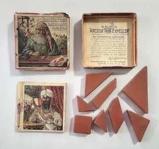 Antique Vtg German Anchor Stone Puzzle Toy Game Booklet & Box Richter Germany