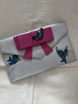 Danielle Nicole Designer Disney Aschenputtel Vögel Schleife Umschlag Clutch Silber