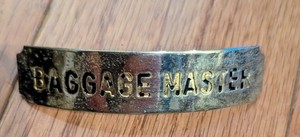 Antique Railroad Baggage Master Hat Cap Badge