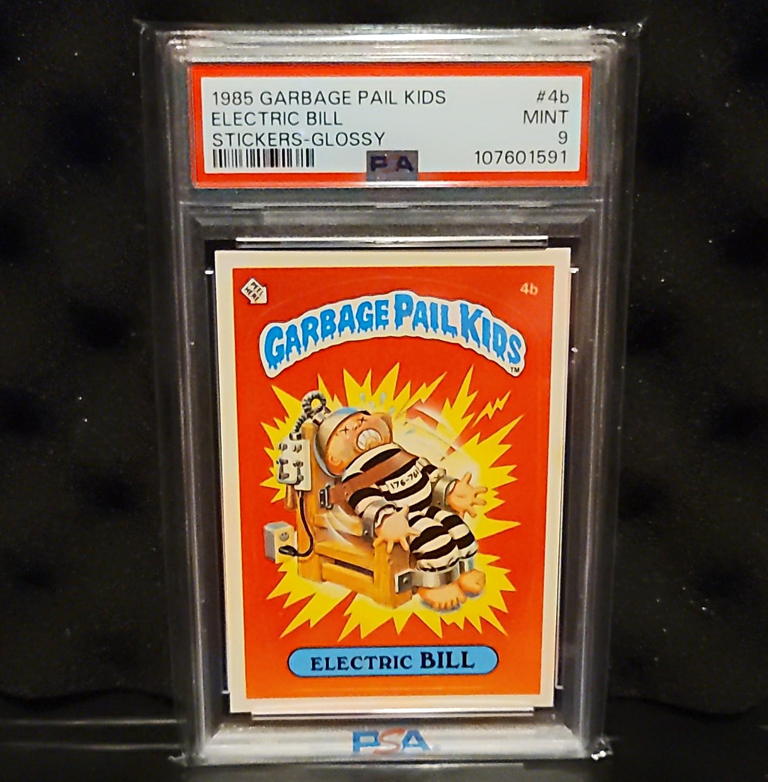1985 Topps Garbage Pail Kids OS1 #4b Electric Bill PSA 9 GLOSSY RARE STUNNER!