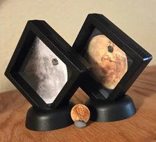 Mars & Moon Rock Set, Martian and Lunar Meteorite Displays w/ Authenticity Cards