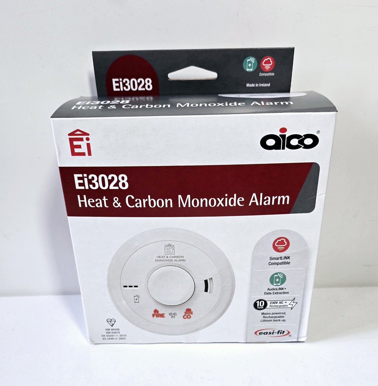 AICO Ei3028 Mains Powered Multi-Sensor Heat & Carbon Monoxide Alarm EXP 08-2037