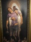 Framed Christianity Print/Picture of Jesus Carrying Injured Man. 12.5”x21.5”. — photo 9