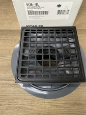 Kohler K-9136-BL Clearflo Square Design Tile-In Shower Drain, Matte Black - READ