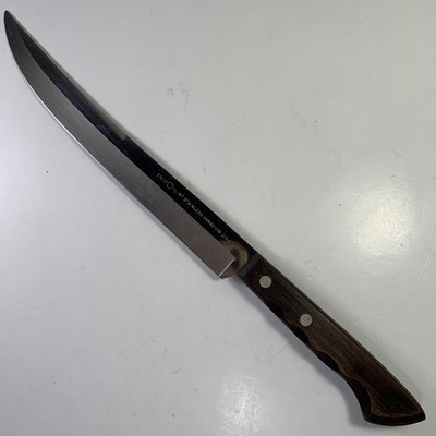 Vintage Ekco Flint Arrowhead Vanadium USA Slicing Carving Knife 8'' Blade 