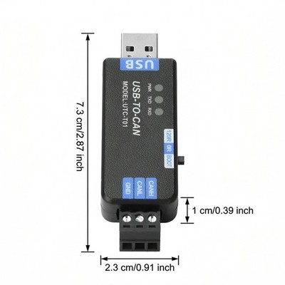 USB CAN Adapter UTC-T01 mit Reihenklemme Direktverdrahtung CANH CANL GND