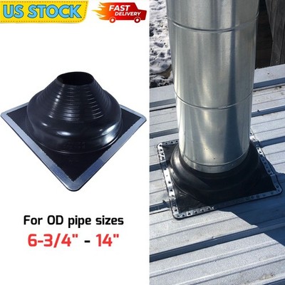 Round Base Pipe Flashing Roof Jack Stove Pipe Boot for OD Pipe Size 6-3/4'' - 14''
