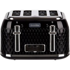 Breville VTT786 Curve 4 Slice Toaster Black / Chrome