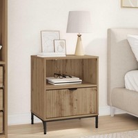 Nachttisch Eiche Handwerklich 49 X 36 X 61 Cm Holzwerkstoff
