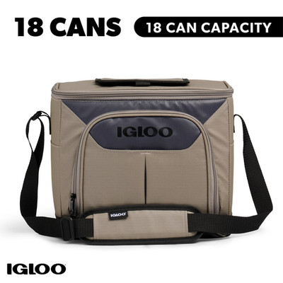 Igloo Trek 18 Can Capacity Softside Cooler with Hard Liner, Sandstone Tan