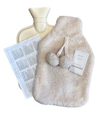 Hot Water Bottle With Cover Fleece Luxury Soft Teddy Fluffy 2L Large Rubber