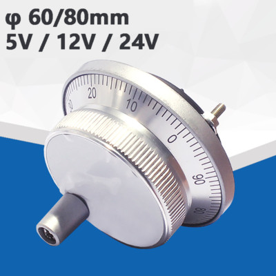 60/80mm CNC Elektronisches Handrad 5V/12V/24V Puls Encoder Generator 4/6 Klemme