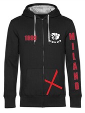 Felpa ZIP Cappuccio CURVA SUD MILANO sport calcio ULTRAS MILAN + 3 stickers