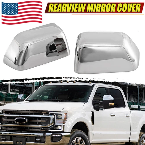 Top Chrome Mirror Covers Cap ADD-ON For Ford F250 F350 F450 Super Duty 2017-2022
