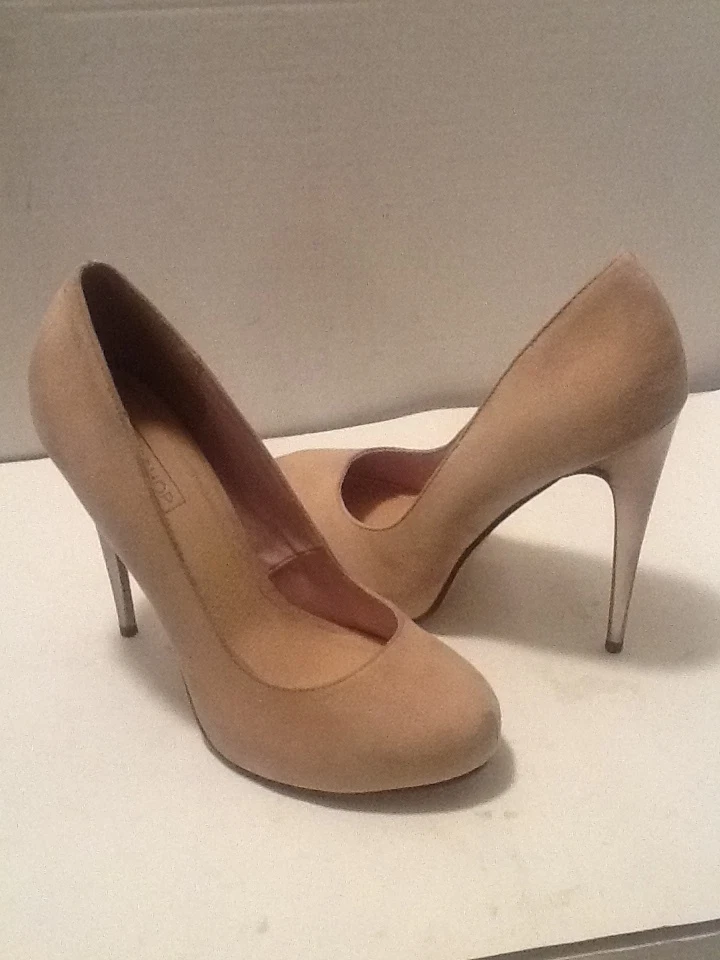 TOPSHOP ZAPATOS DE TACÓN DE AGUJA DE GAMUZA TOSTADA PARA MUJER EE. UU. TALLA 10 EUROS TALLA 40 Foto 2 de 4
