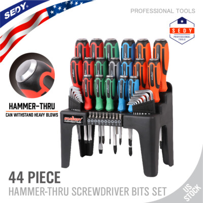 44 Pcs Magnetic Screwdriver Set Demagnetizer Magnetizer Tool Phillips Flat Head