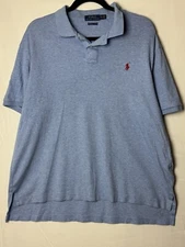 Polo Ralph Lauren T-Shirt Mens XL Pima Soft Touch Flesh Pony Golf EUC Blue