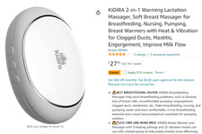 KIDIRA 2-in-1 Warming Lactation Massager, Soft Breast Massager for Breastfeeding