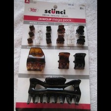 Scunci Hair Jaw Clip Mega Value Pack Set 19 Pieces Micro Mini Chunky Med  Large
