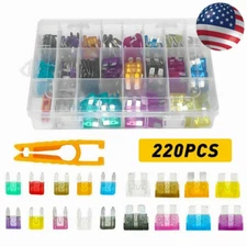 220pc Blade Fuse Assortment Auto Car Truck Motorcycle FUSES Kit ATC ATO ATM