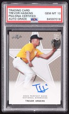 Trevor Haskins Signed 2020 Leaf Perfect Game National Showcase #285 RC (PSA | Au