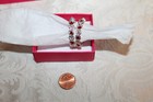 STUDIO 1886 AVON HOOP STYLE EARRINGS CRYSTAL W/ RED HEARTS SILVER TONE  — photo 3