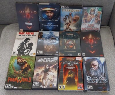 Small Box PC Game Lot of 12 - Mostly North American With Two French Titles