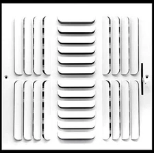 10"w x 10"h 3-Way Fixed Curved Blade AIR Supply Diffuser - Vent Duct Cover - Gri