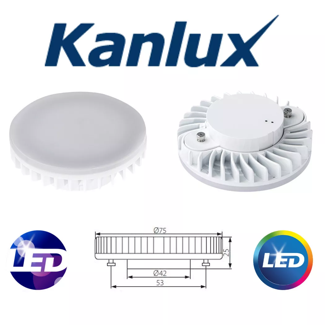 9W GX53 Round Disc LED Light Bulb Lamp CFL Replacement Daylight Flat Showcase