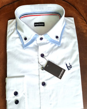 Bruno Banani classic business casual shirt white blue size 39/40